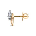 Diamond Floral Cluster Eternity Halo Stud Earrings 18k Rose Gold