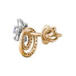 Diamond Floral Cluster Eternity Halo Stud Earrings 18k Rose Gold
