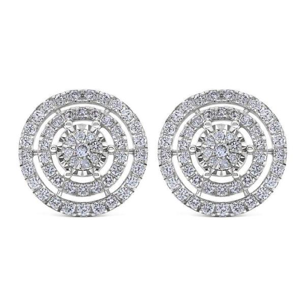 Diamond Miracle Illusion Double Halo Stud Earrings