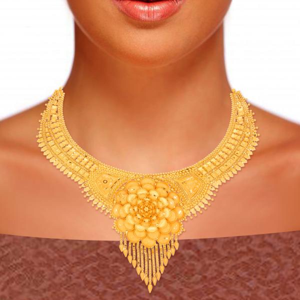 Royal Flower Gold Necklace